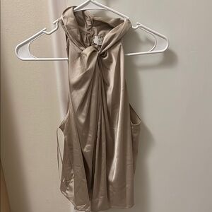 Astr Satin Tan Tank Top